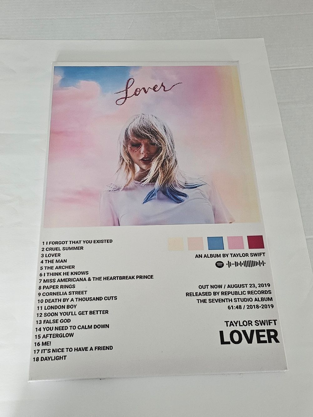Taylor Swift Pastel Pink & Sky Blue 'Lover' Poster